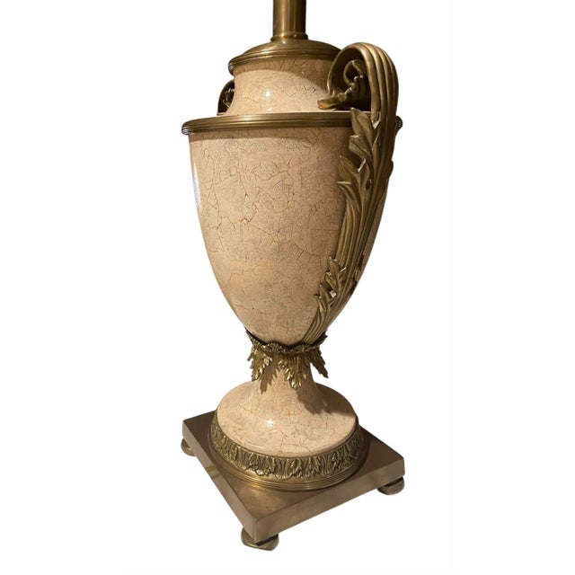 Vintage Decorative Crafts Brass and Faux Marble Lamps - a Pair For Sale - Image 10 of 12