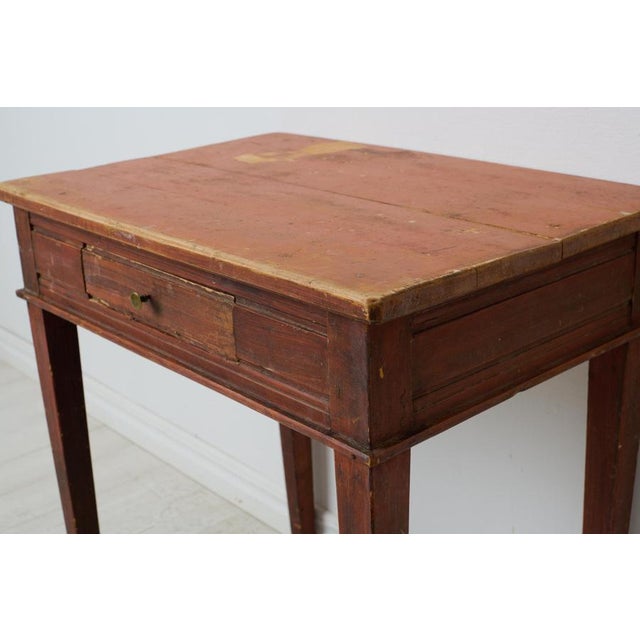 Small Antique Swedish Country House Table with Drawer For Sale - Image 10 of 11