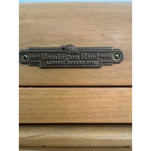 Vintage Remington Rand Library Bureau 45-Drawer Card Catalog Cabinet on Tapered Legs An exceptional and highly sculptural...