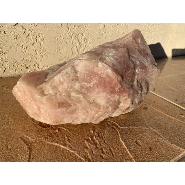 Large Raw Rose-Quartz Crystal Stone For Sale - Image 4 of 12