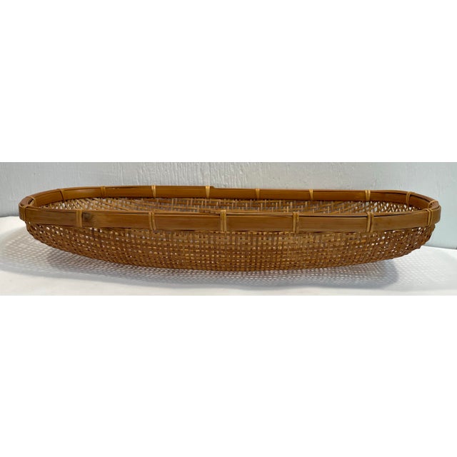 Mid 20th Century Vintage Loose Weave Long Basket For Sale - Image 5 of 6