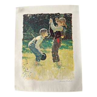 1970s Norman Rockwell “Dead Cat” Tom Sawyer Suite 7/200 Limited Edition Collotype, Unframed For Sale