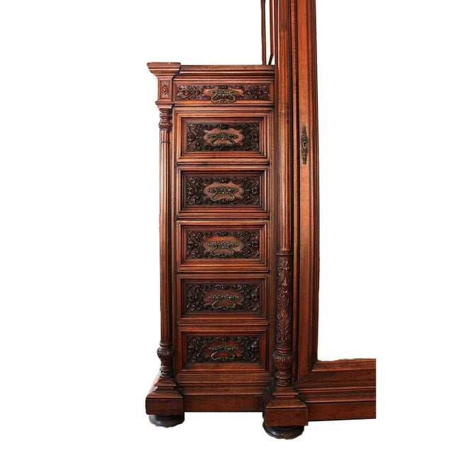 Victorian Late 19th Century English Aesthetic Movement Carved Armoire For Sale - Image 3 of 7