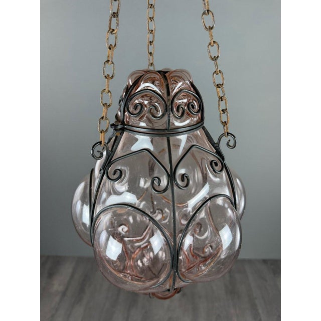 1960s Italian Lantern in Blown Glass and Metal, 1960s For Sale - Image 5 of 6