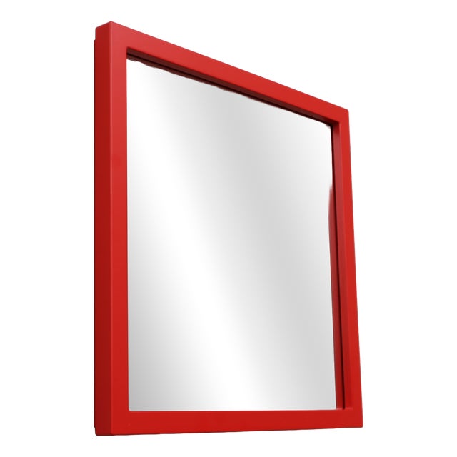Red Model 4727 Mirror by Anna Castelli Ferrieri for Kartell, 1970s For Sale
