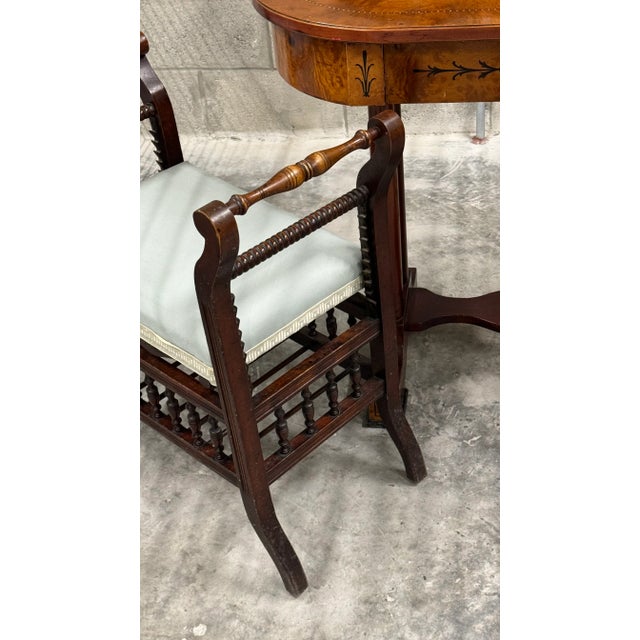 Biedermeier 1940s Biedermeier Style Dressing Table With Stool - Set of 2 For Sale - Image 3 of 11