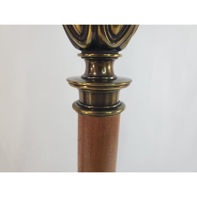Vintage Stiffel Torchiere Table Lamps Brass Wood - Rare Neoclassical Design - a Pair For Sale - Image 9 of 13