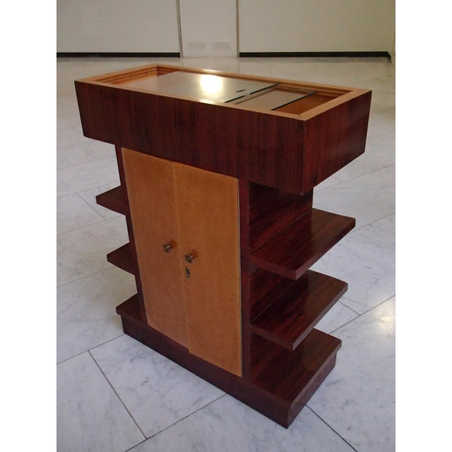 Rosewood & Birdseye Maple Bar Cabinet with Top Display Case, 1930s For Sale - Image 4 of 18