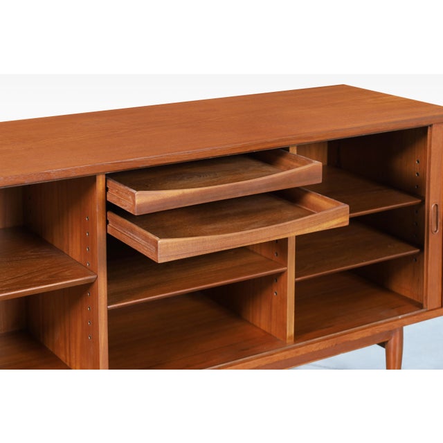 1950s 1950s Danish Modern Teak Tambour Door Credenza by Arne Vodder for Sibast Mobler For Sale - Image 5 of 12