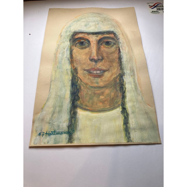 Approximately 11 x 18 painting on colored paper (Slight wave in paper) Signed bottom left Unframed