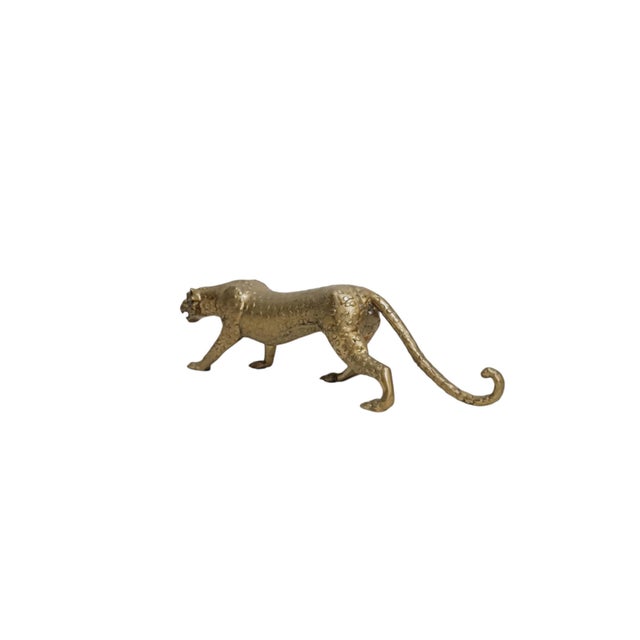 Modern Vintage Brass-Toned Leopard Sculpture, 1960s For Sale - Image 3 of 13