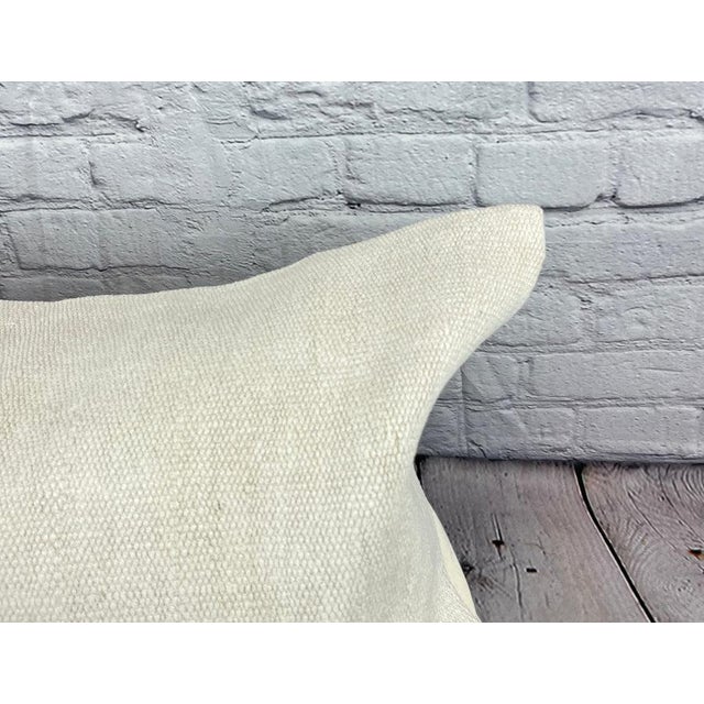 Turkish 16 x 24 Hemp Pillow Turkish Cushion Natural White Pillow Cushion Cover For Sale - Image 3 of 4