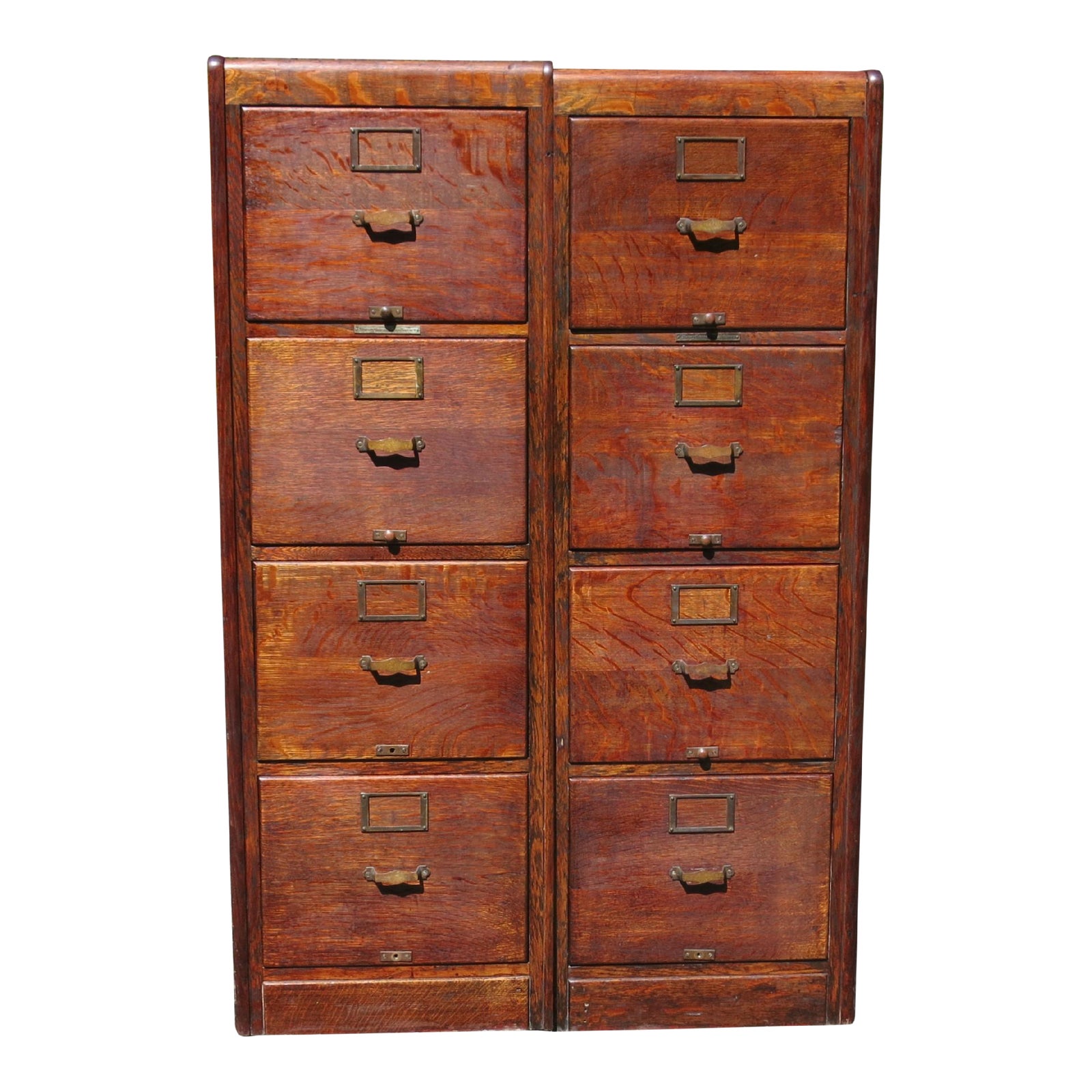 Antique Library Bureau Sole Makers File Cabinets a Pair | Chairish