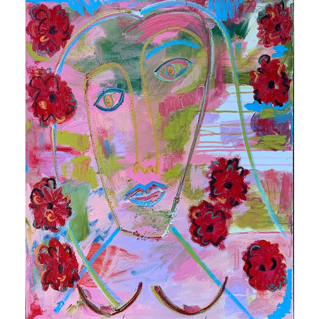 "With Poppies" is a bright mixed media painting by celebrated contemporary artist, Monica Shulman. Punctuating her...