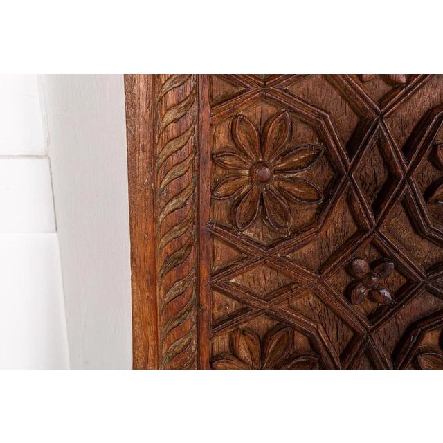 Large 19th Century Syrian Carved Hardwood Panel For Sale - Image 4 of 7