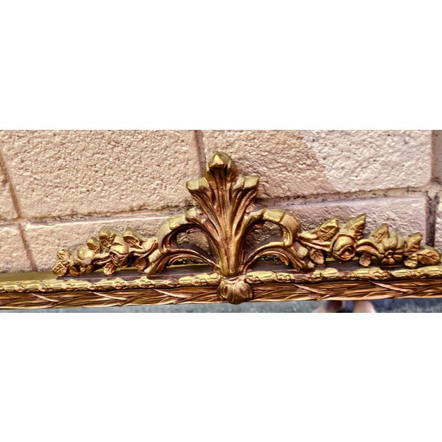 Italian Early 20th Century Italian Giltwood Ornate Frame Mirror For Sale - Image 3 of 8