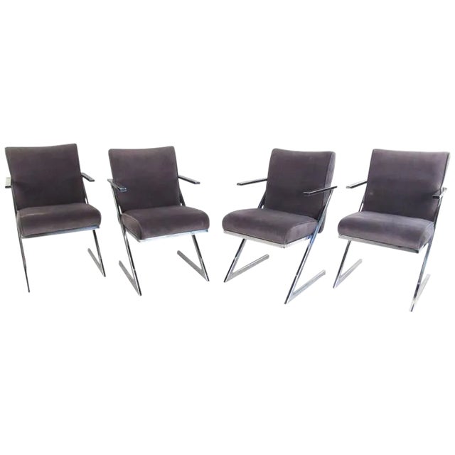 Set of Four Dining Chairs by Milo Baughman for Design Institute of America For Sale