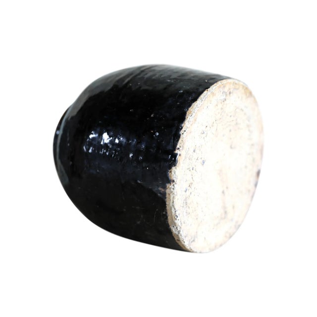 2010s Large Black Glaze Oil Pot For Sale - Image 4 of 6