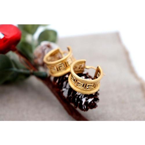 Gold Earrings with Greek Friezes, Set of 2 For Sale - Image 5 of 8