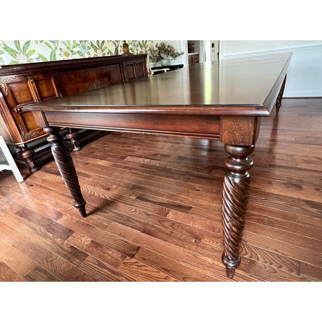 American Ethan Allen British Classics Dining Table With Two Leaves For Sale - Image 3 of 12