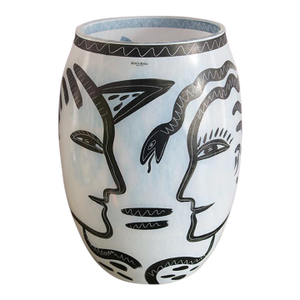 Late 20th Century Kosta Boda Caramba Adam & Eve Glass Vase by Ulrica Hydman Vallien, Large Size