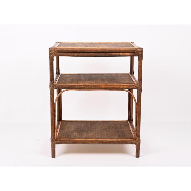 1960s Mid-Century Bamboo and Rattan Shelf, Italy, 1960s For Sale - Image 5 of 15