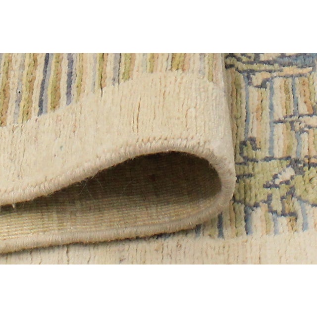 Textile Boho Chic Gabbeh Beige/Blue Wool Rug - 4'7'' X 6'4'' For Sale - Image 7 of 10