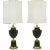 Lightolier Neoclassical Brass and Darkest Green Urn Form Table Lamps - a Pair For Sale