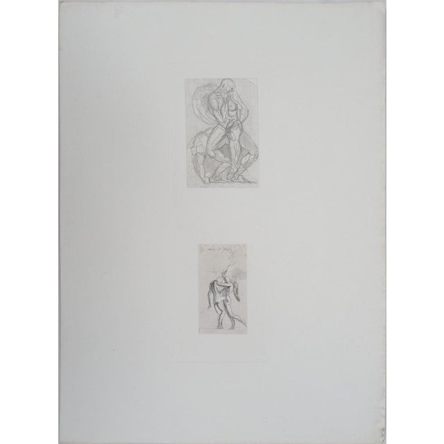 Auguste Rodin (1840-1917) (after) Shadows and Jacob Wrestling with the Angel Heliogravure reworked with drypoint and...
