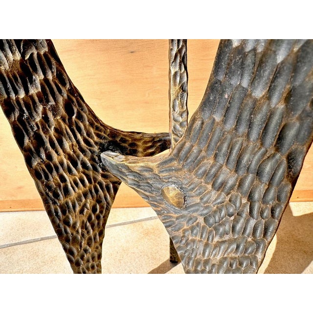 Large Brutalist Metal Art Candleholder in Hammered and Wrought Iron with Bronze-Plated Finish, Germany, 1960s For Sale - Image 10 of 16