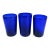 Vintage Cobalt Blue Blown Drinking Glasses - Set of 3 For Sale
