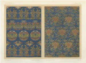 Japanese Chrysanthemum and Cloud Patterns, 1880s, Paper