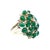 Modern 14k Yellow Gold Emerald & Diamond Cluster Ring, Size 7 For Sale - Image 3 of 6