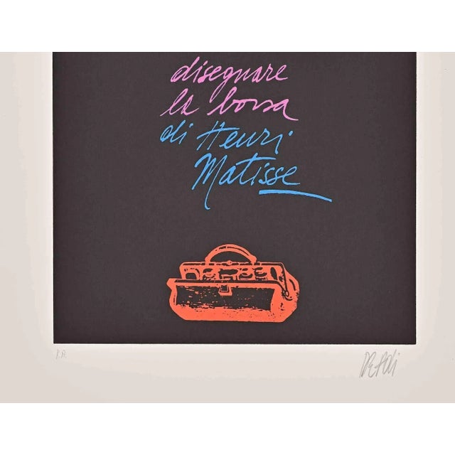 Bag is a Lithograph realized by Fabio De Poli (1947-). Good condition on a white cardboard. Hand-signed with pencil by the...