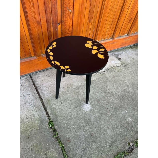 Wood Black Hand-Painted Side Table, 1960s For Sale - Image 7 of 11