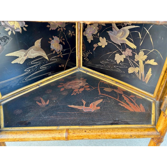 19th Century English Bamboo Corner Cabinet / Etagere For Sale - Image 12 of 12