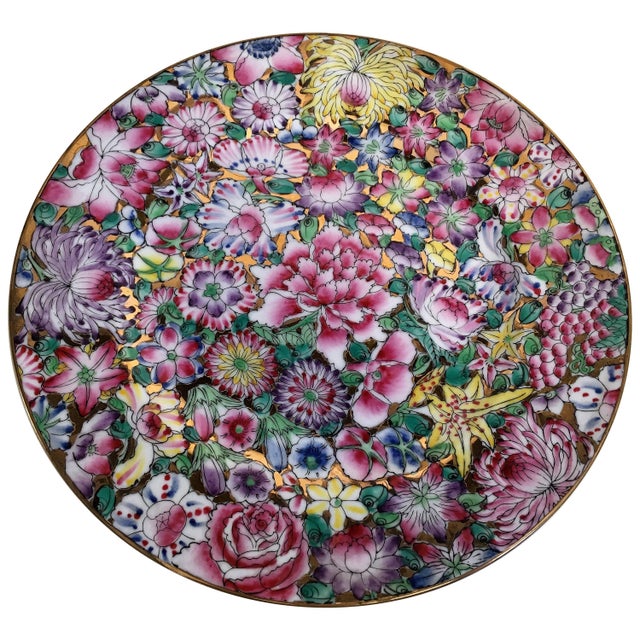 Chinese export platter. Mille fleur pattern.