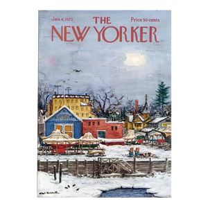1973 Vintage New Yorker Cover, January 6 (Albert Hubbell), Original New Yorker Magazine Cover, Sports, Sailing