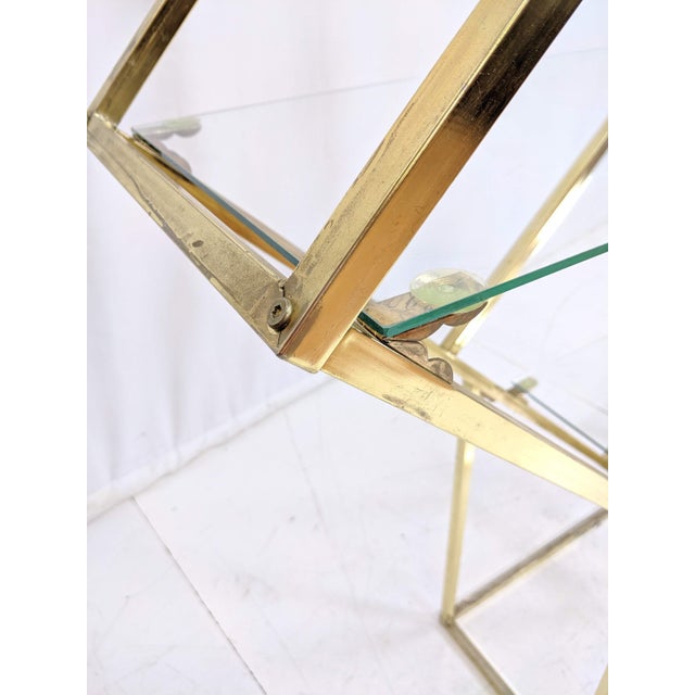 Milo Baughman Style Brass Glass Diamond Etagere Chairish
