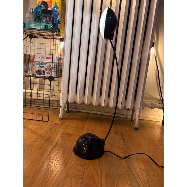 Add a sharp, minimalist touch to your workspace with this vintage postmodern halogen desk lamp. Featuring a glossy dome...