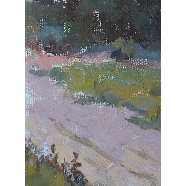 1970s Vintage Impressionist Spring Landscape Oil Painting, Ukrainian Art 21-16 For Sale - Image 5 of 6