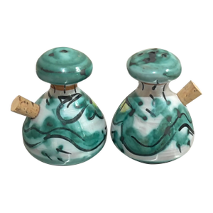 Tintagel Pottery Cornwall Hand-Painted Salt and Pepper Shakers