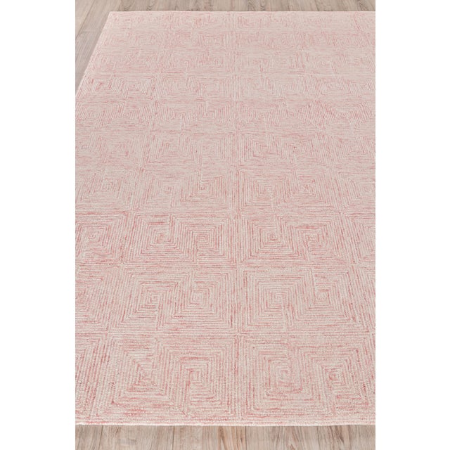 Transitional Exquisite Rugs Barnham Tufted New Zealand Wool & Cotton Pink/Ivory Rug-12'X15' For Sale - Image 3 of 7