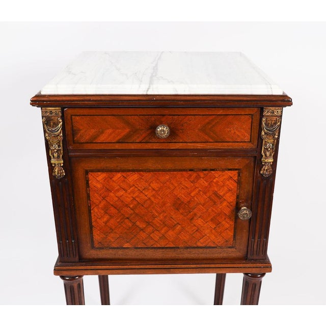 Antique French Parquetry Bedside Tables, 1800s, Set of 2 For Sale - Image 10 of 18