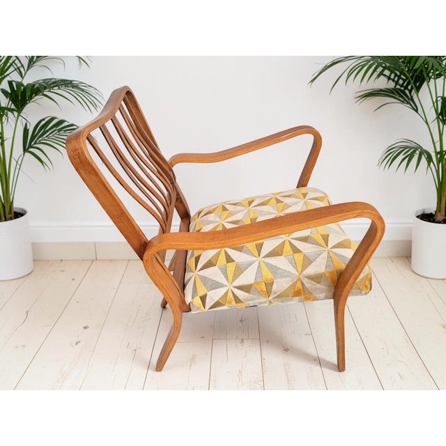 Cream Mid-Century Modern Linden Armchair, 1950s For Sale - Image 8 of 17