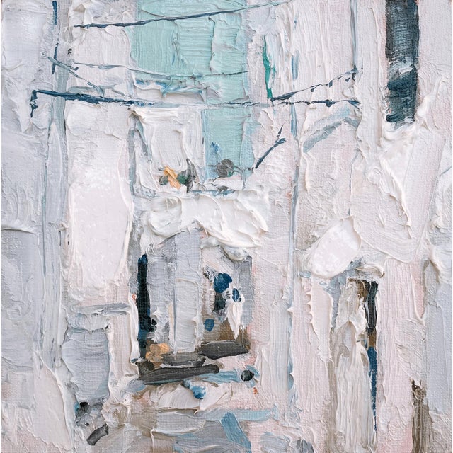 Ostuni II/Puglia/Italy by Heiko Mattausch | Oil on board Abstract depiction of a whitewashed building. For Sale