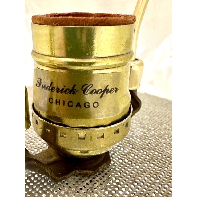 Metal Frederick Cooper Lamp Pair With New Shades For Sale - Image 7 of 7