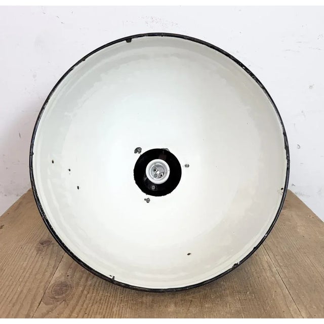 Industrial Bauhaus Black Enamel Pendant Light from Elektrosvit, 1930s For Sale - Image 15 of 18