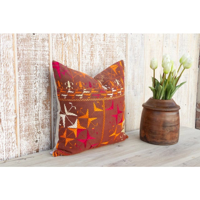 Avika Antique Indian Folk Pillow For Sale In Los Angeles - Image 6 of 10