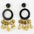 Contemporary Dominique Denaive Black and Pearlized Gold Acrylic Clip Earrings For Sale - Image 3 of 8